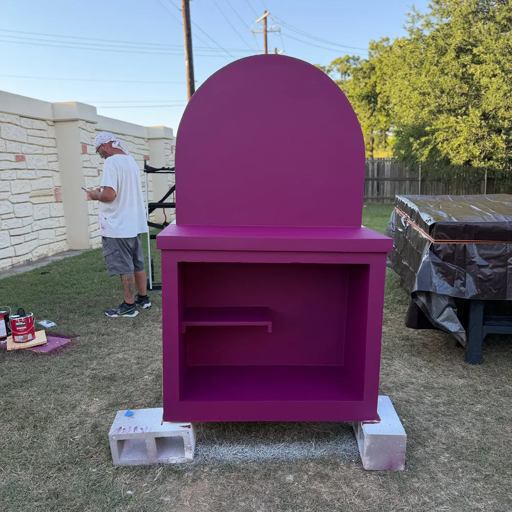 Team at work from the custom retail display documented by Chavanelle Built Co.