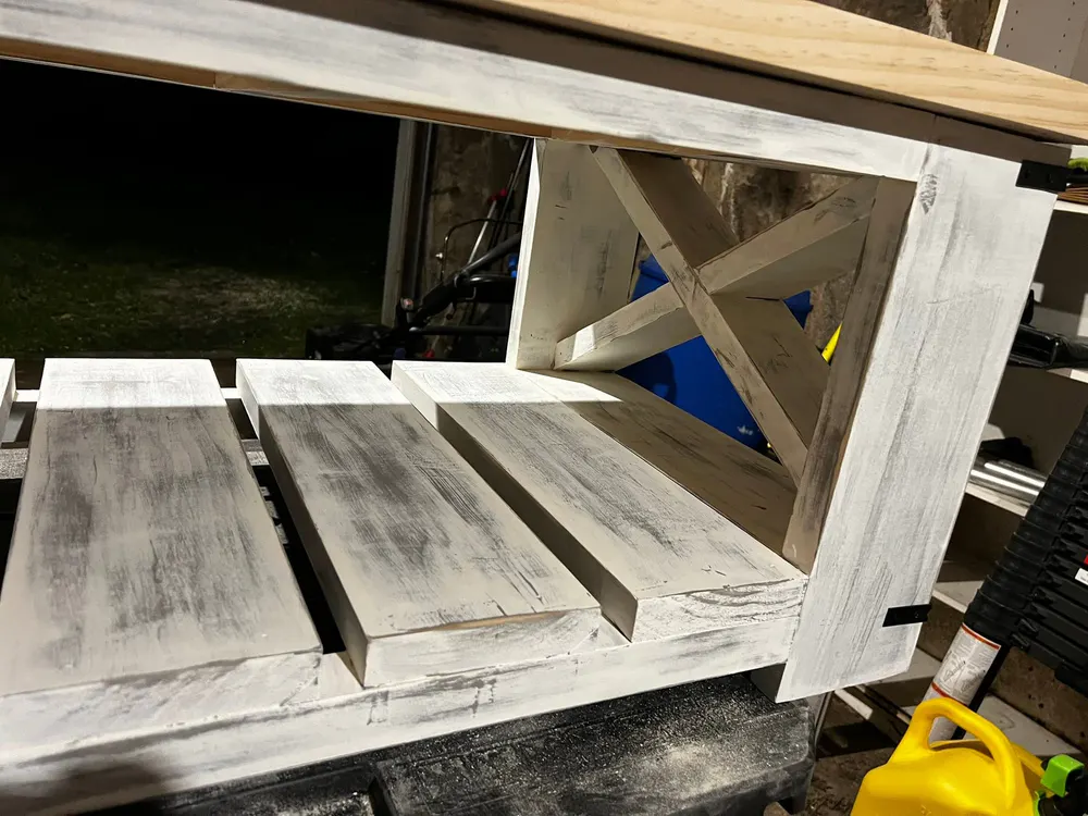Finished furniture from the rolling work table documented by Chavanelle Built Co.