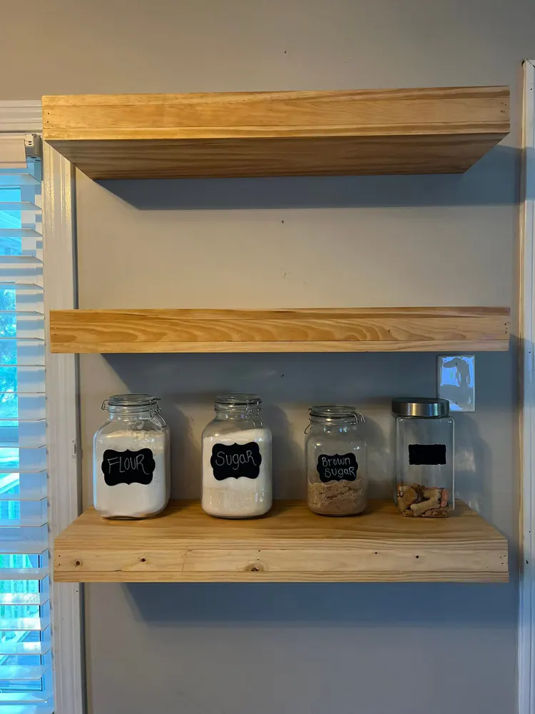 Finished shelving from the pantry shelving documented by Chavanelle Built Co.